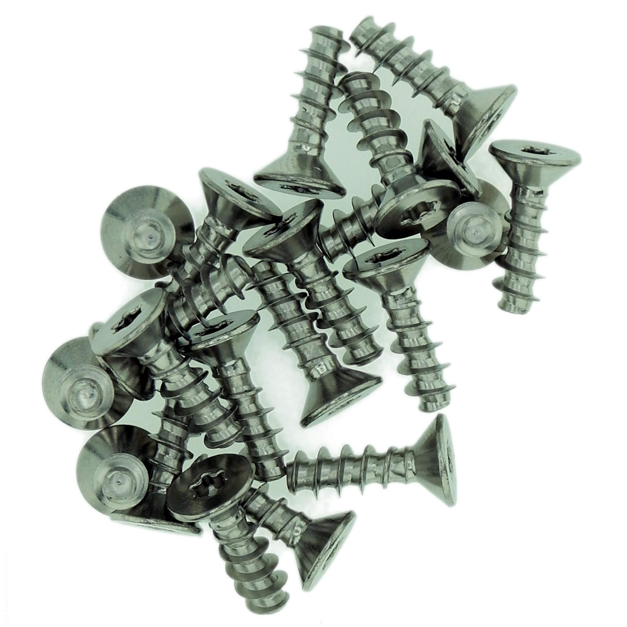Singularity Supplies D3.5 (3.5Mm X 8Mm) Tx Countersunk Screws For Plastic - Stainless Steel (A2) (Pack Of 20)