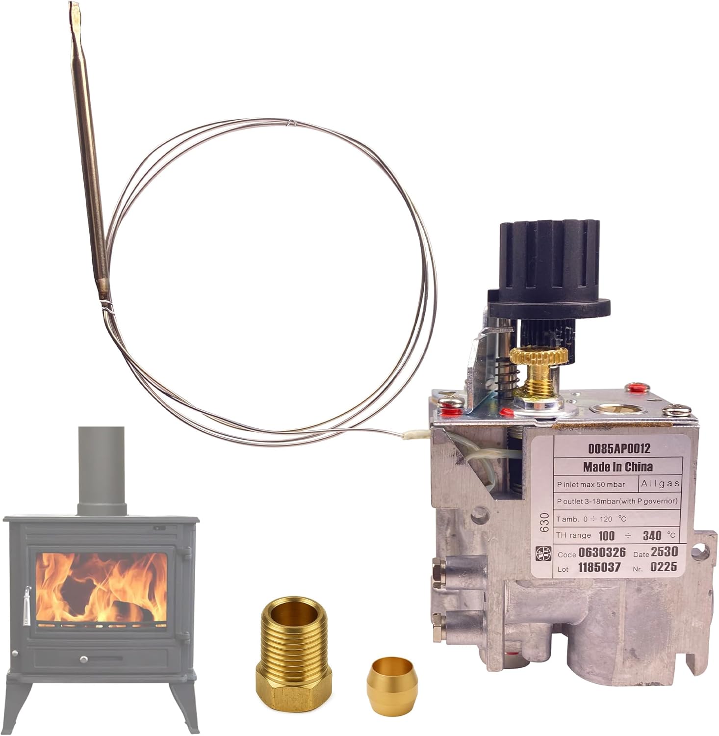 098237-08 Gas Control Valve-Fits SIT 630 Eurosit Vent Free Fireplace-Compatible with 0630545 & Other Models - Replacement for Natural Gas/LP Gas Fireplace Valves