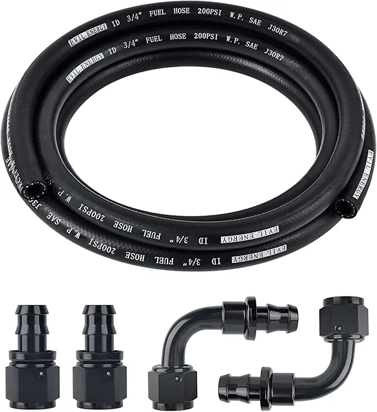 EVIL ENERGY 3/4 Fuel Hose Line Kit, 12AN Push Lock Hose Kit NBR SAE 30R7 10FT