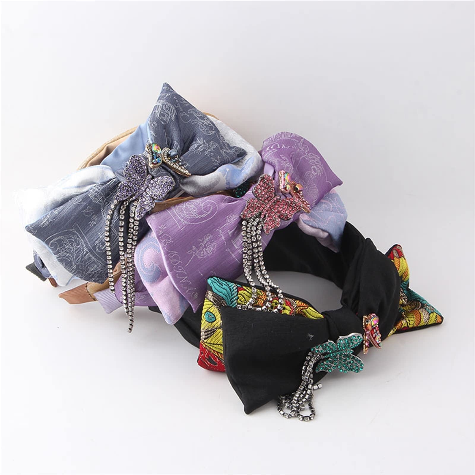 Haarreife Stirnbänder Handgemachte braune eingelegte Kristall-Strasssteine ​​große Blume Barock-Haarband for Frauen, die Elegante Haar-Accessoires heiraten Styling-Zubehör (Color : B)