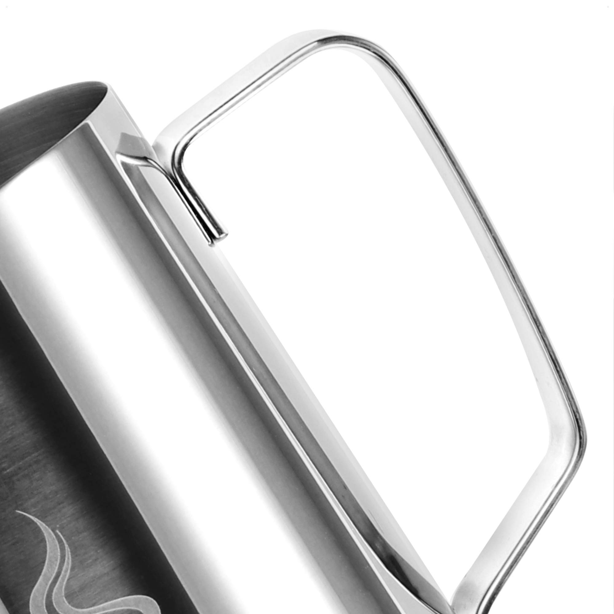 Pot à Lait Inox 600ml COM-FOUR® - Pour Mousseur à Lait Café - Bec Verseur Et Échelle De Mesure - Lave-Vaisselle
