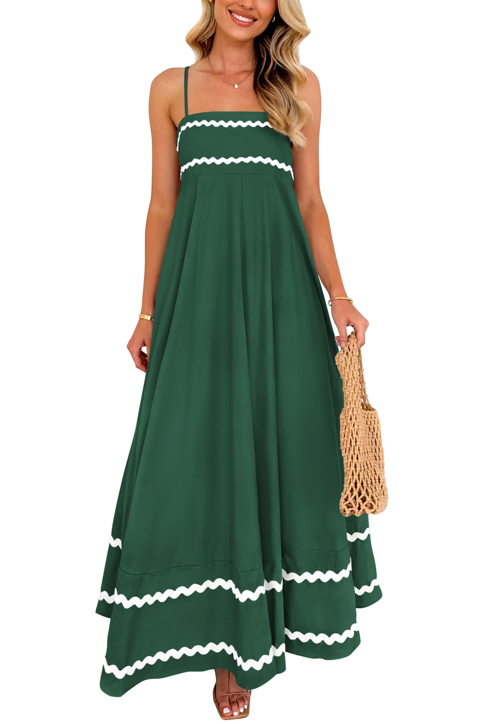 Women's Summer Spaghetti Strap Boho Maxi Dress
