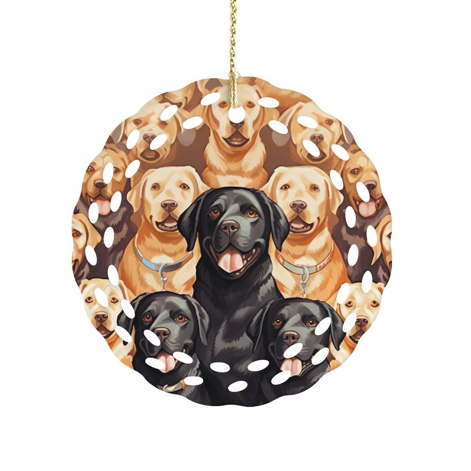 Labrador Retriever Dogs Christmas Ornament Holiday Hanging Decoration Xmas Tree Keepsake Personalized Xmas Tree Ornament Round Ceramic Ornaments for Keepsake Gifts Ideas Home Decor
