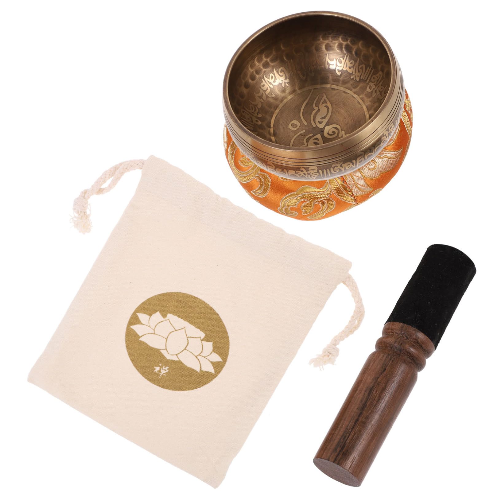 1set Ciotole Tibetane Rame Per Meditazione Accessorio Per Yoga e Relax Include Cuscino e Sacchetto Suono Resonante e Calmo Per Ogni Occasione