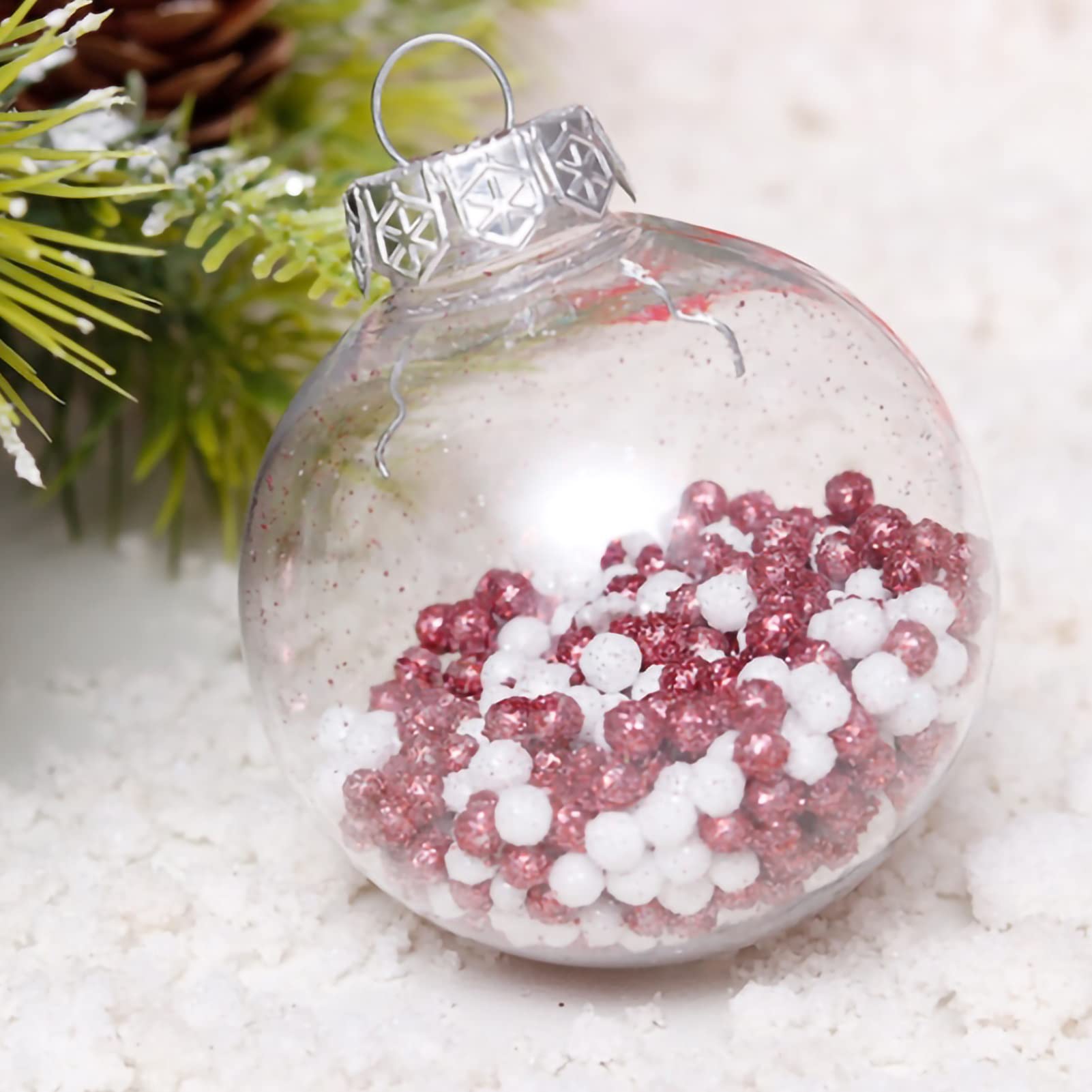 Bombki Choinkowe Ozdoby Różowe Boże Narodzenie Kulki Ozdoby Shatterproof Choinki Dekoracje Na Wakacje Wedding Party Decoration, 24 sztuk Bombki świąteczne