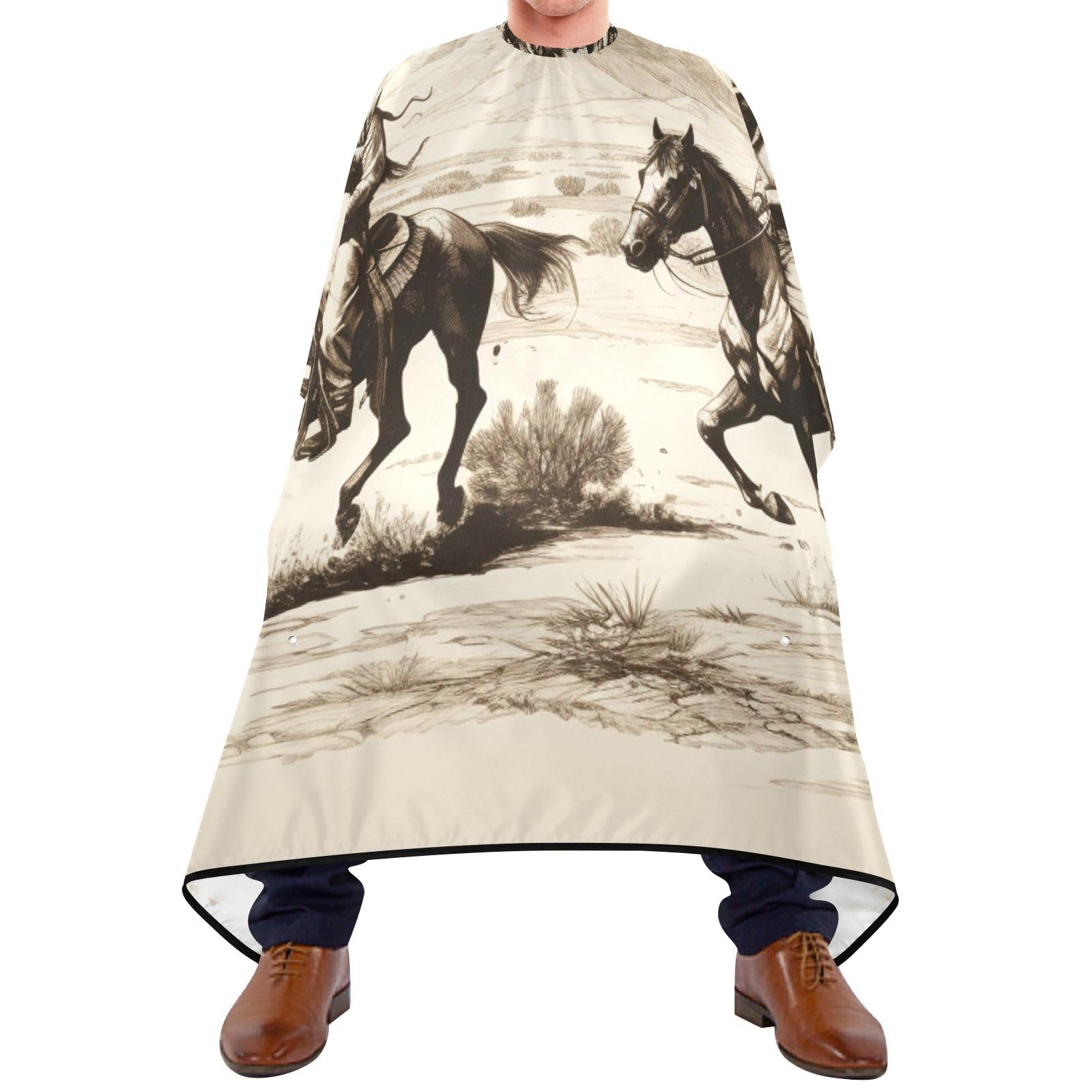 Hezely Western Cowboy Hair Dye Cape, Barber Cape for Adults,Waterproof Salon Cape,Waterproof Hairdressing Styling Hair Cutting, 65