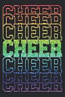 Rainbow Ombre Stacked Cheer College Ruled Notebook: Fun Faux Digital Glitter Cover Makes The Perfect Gift For Any Cheer Coach or team Member You Want To Show Your Appreciation For.