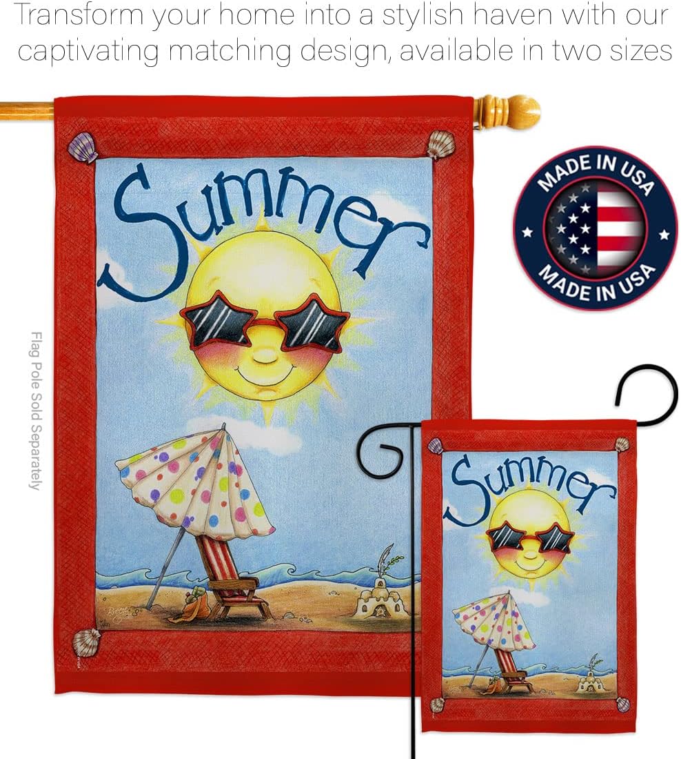 Breeze Decor G156074 Fun in Summer Summer Fun in The Sun Impressions Decorative Vertical Garden Flag 13" x 18.5" Printed in USA Multi-Color