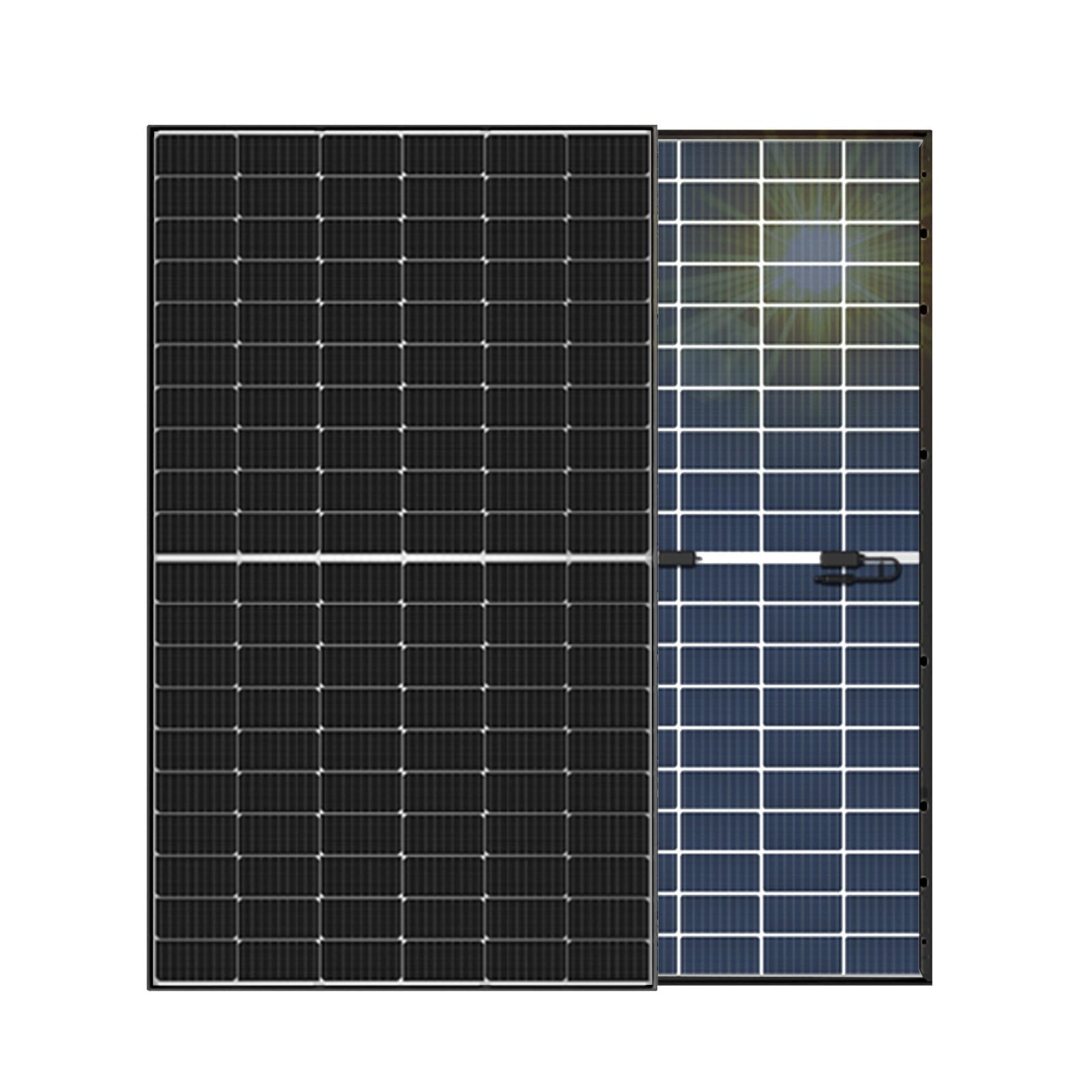 JA Solar® Pannello solare bifasico monocristallino, 440 W, Black Edition, ideale per camper, casette da giardino, barche (Mono 440 W, 36 V, per sistemi PV da 24 V)