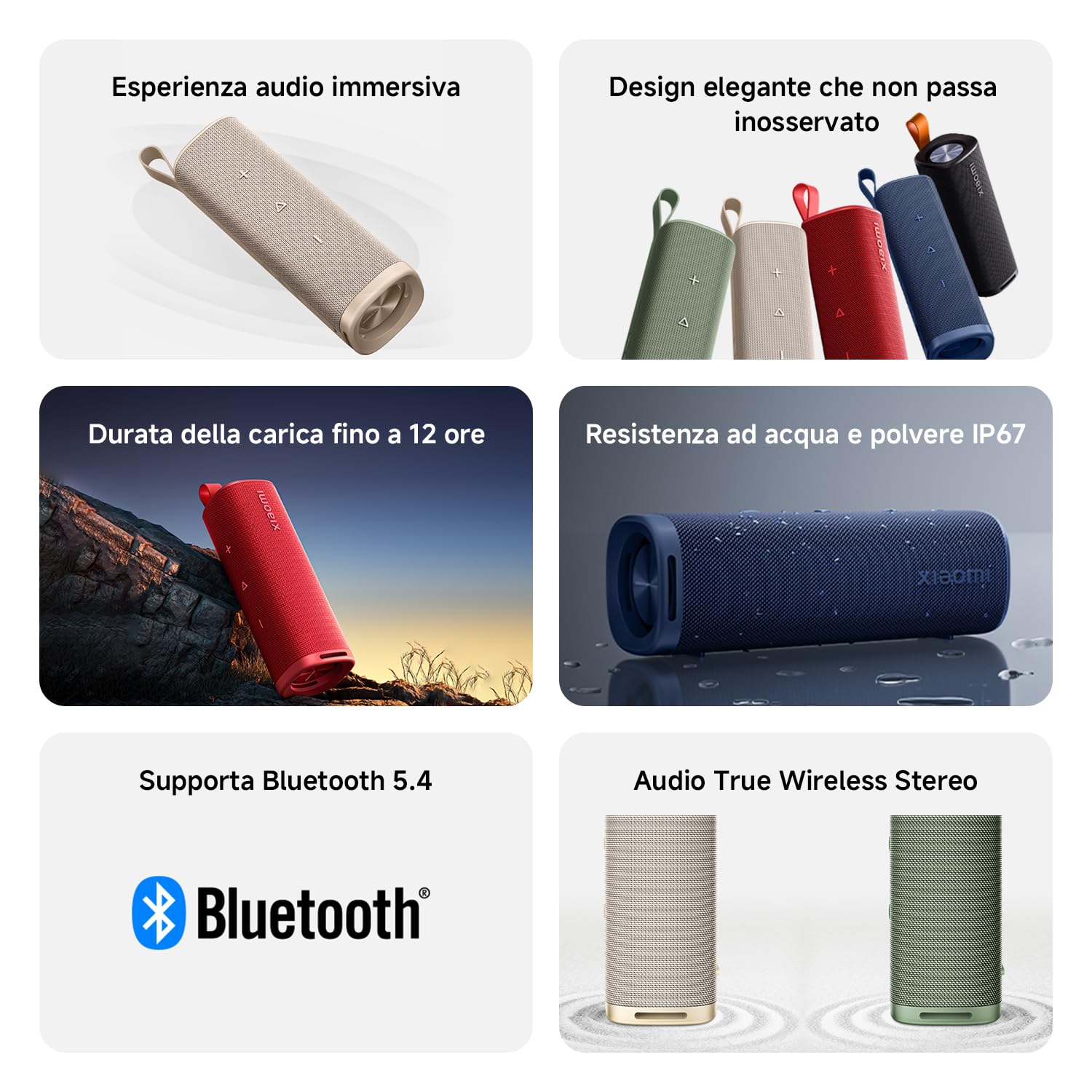 XIAOMI Sound Outdoor Cassa Bluetooth Portatile 30W, Suono Potente e Dinamico, 12 Ore di Autonomia, IP67 Waterproof, TWS Pairing, Bluetooth 5.4, Design Elegante e Portatile, Rosso