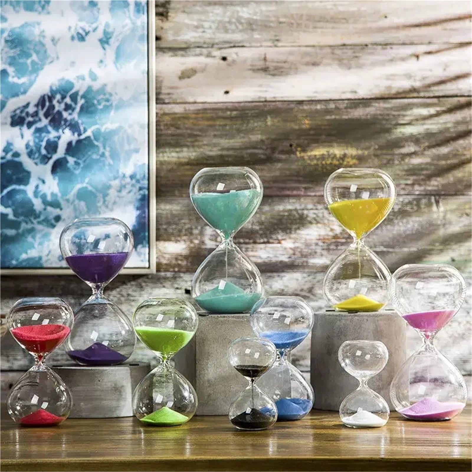 5/10/15/30/60 minuti timer for la sabbia in vetro strumento di gestione del tempo clessidra in ornamenti scrivania decorativa for casa Per La Decorazione(Green,60min)