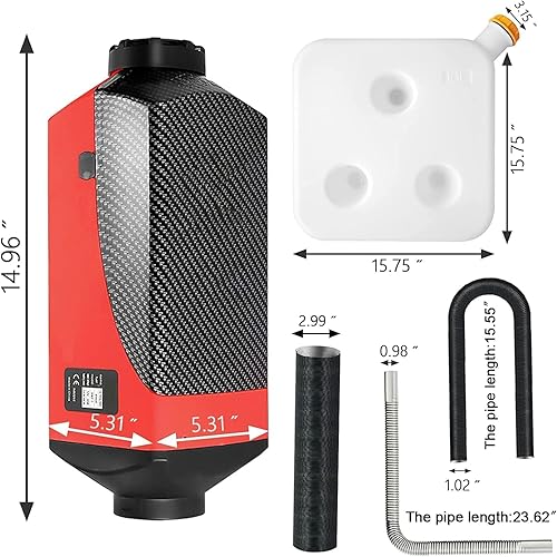 Miniatura 7 de Calentador de aire diésel de 5 KW, calentador de estacionamiento diésel de 12 V 5000 W con monitor LCD, control remoto del termostato del