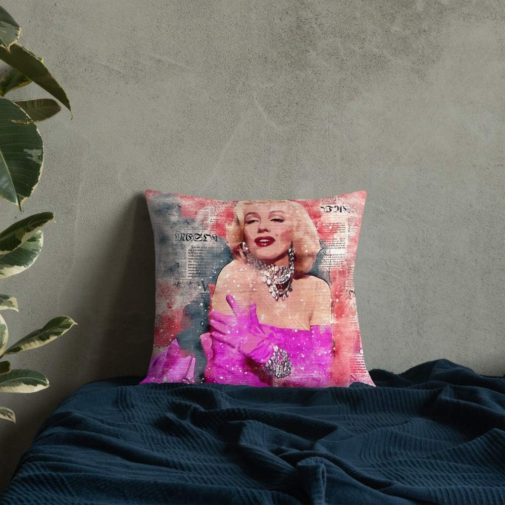 Pillow Cover 18x18 Beautiful Marilyn Retro Vintage Hollywood Decorative Throw Pillow Cover Square Cushion Case for Couch Sofa Indoor Outdoor Home Decor Holiday Decor