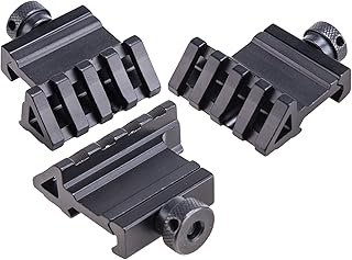 Pinty 45-Degree Offset Angle Rail Mount Picatinny for Flashlights and Rifle Laser Dot Sights, 4 Slots 20mm Weaver Style Tactical, 3PCs