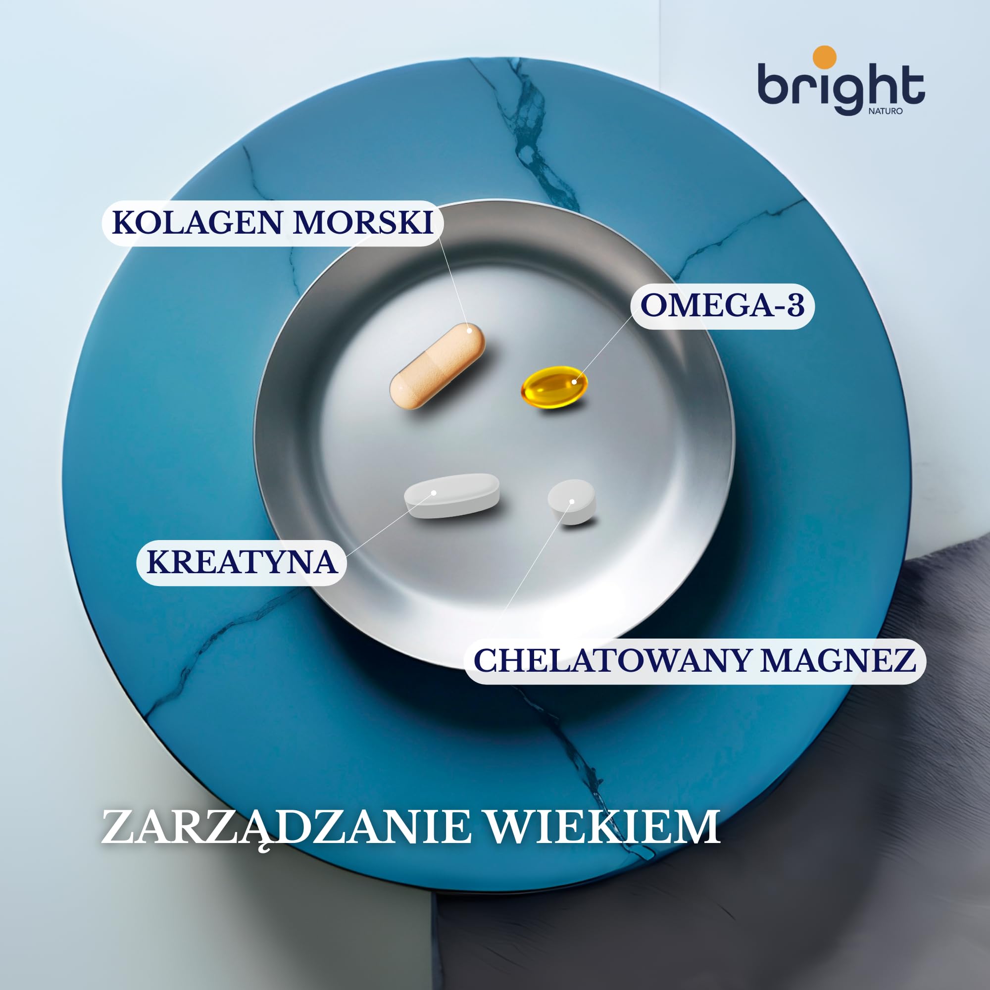 Kolagen morski z kwasem hialuronowym, magnezem, Omega 3 TG, monohydratem kreatyny - SmartAbsorb™ | dla zdrowia skóry, ruchomości stawów i energii | 28 saszetek dziennie