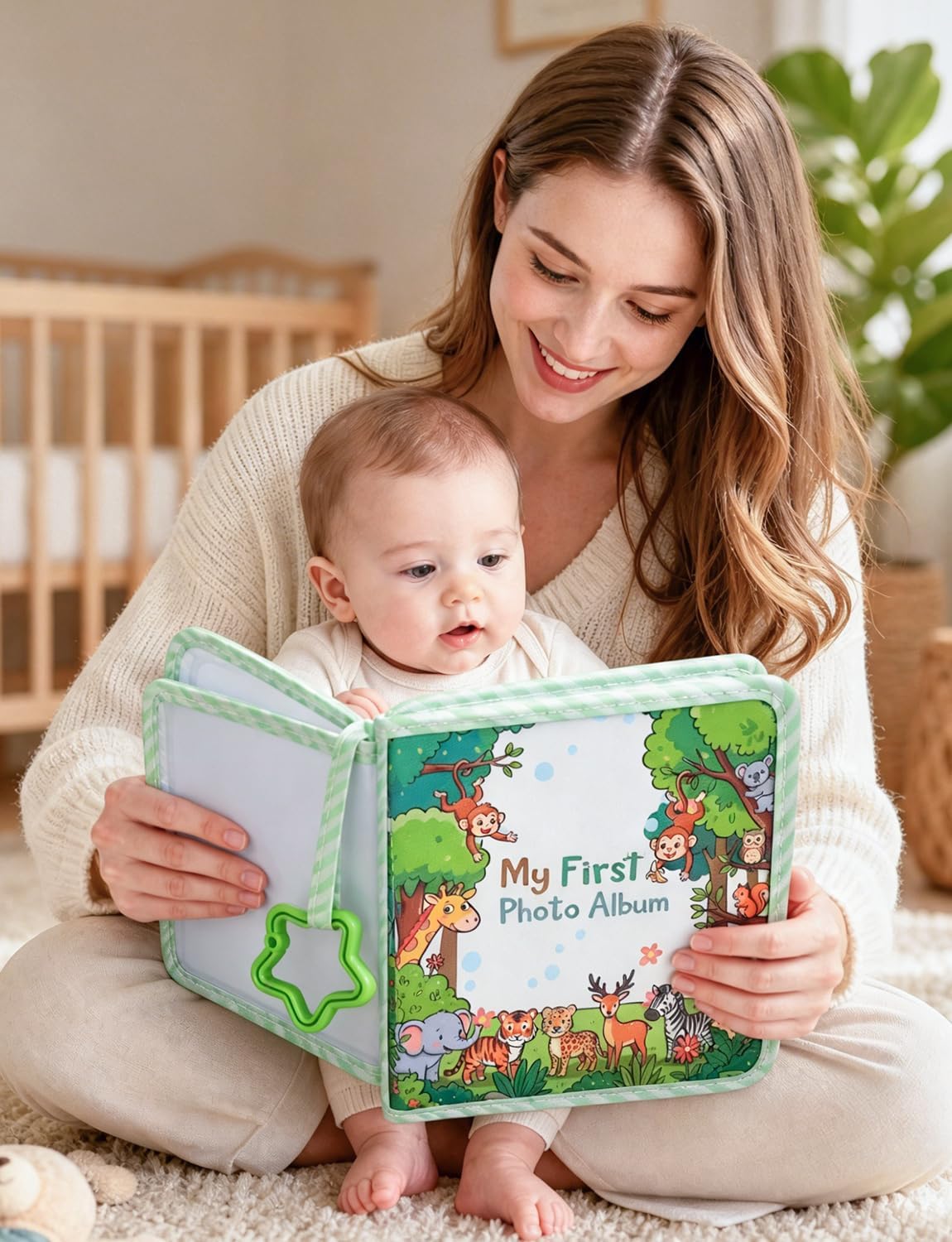 Baby's My First Family Photo Album Soft Photo Cloth Book Holds 4x6inches Pictures Baby Memory Album Gift for Newborn Baby Shower Family Photos