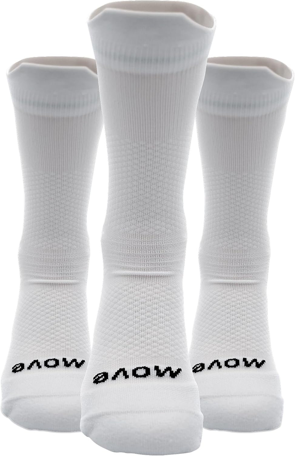 Move Compression Socks for Basketball & Running 25-35mmHG - Sports Crew socks with Shock Absorption, Anti-Blister, Moisture Wicking