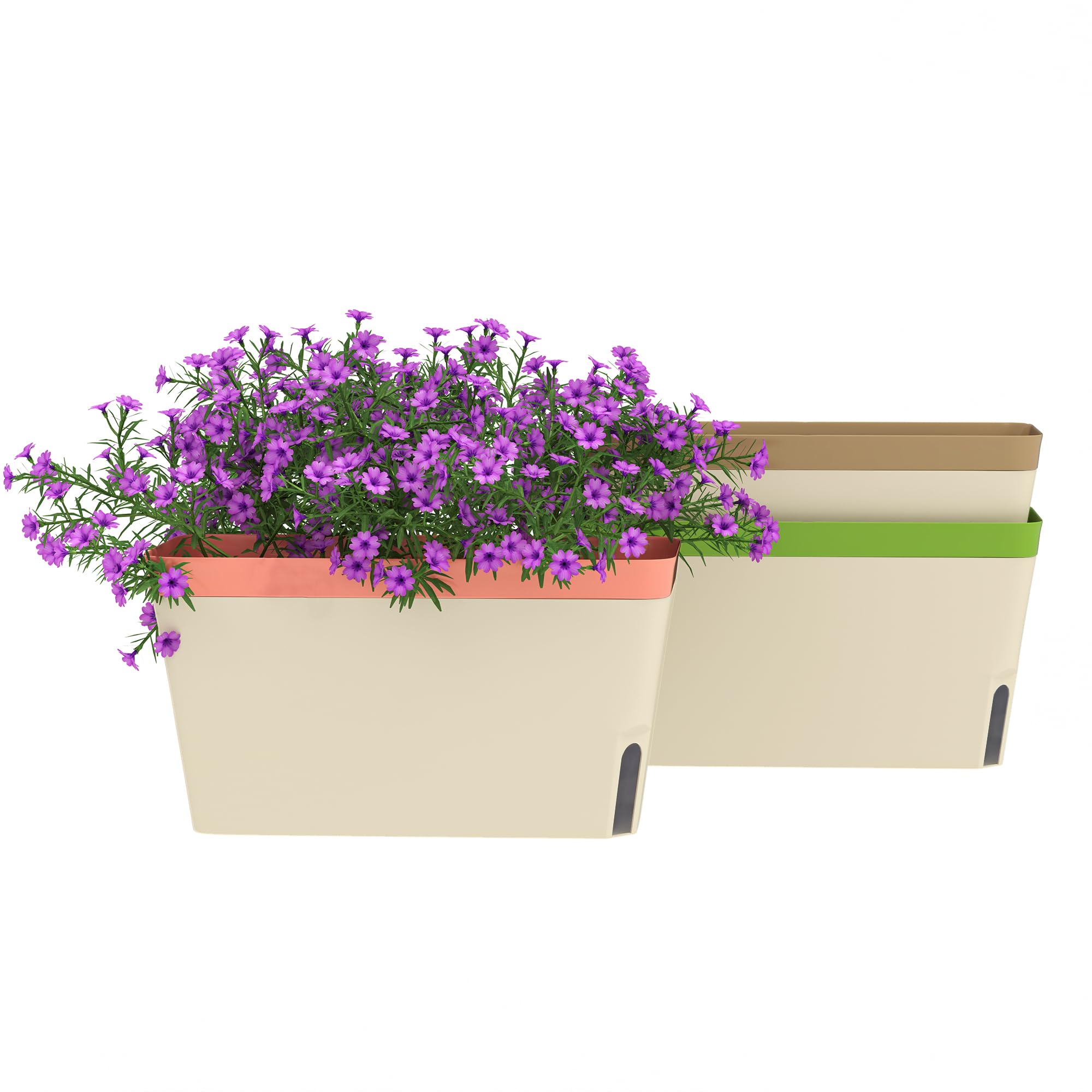 Outsunny 3 Pcs Self Watering Plant Pots w/ Visual Water Level Window  | TJ Hughes