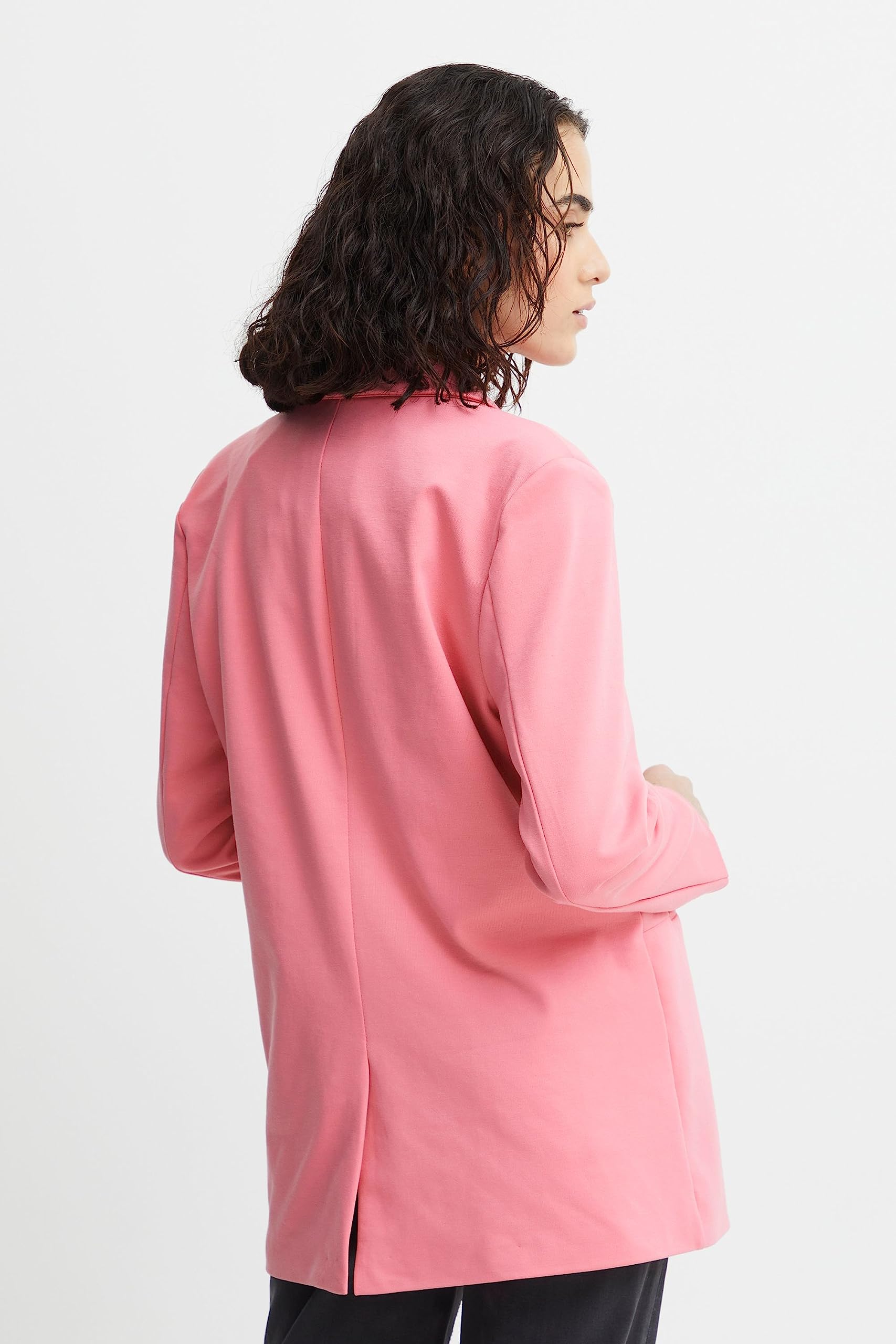 ICHI IHKATE SUS Oversize BL Damen Blazer Longblazer Jacke Long-Blazer mit Knöpfen Stretch und Reverskragen