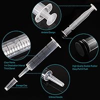 Vista 8 de Juego de jeringas de 2.0 fl oz + 0.7 fl oz para líquidos, jeringas sin aguja, jeringa de plástico estéril de 0.7 onzas líquidas con cuentagotas