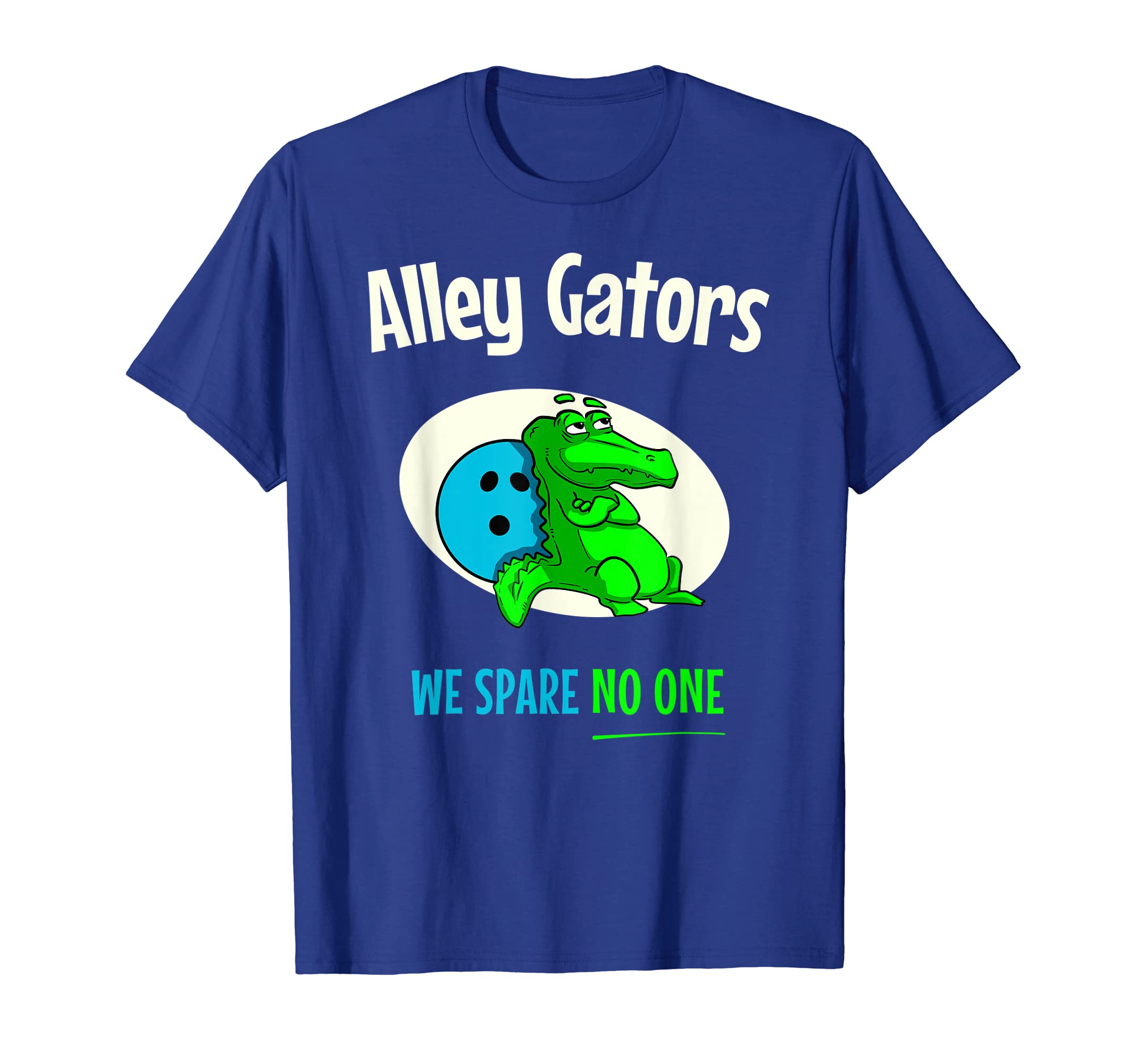 Spare No Strike LaneAlley Gator Funny Bowling Team | Bowler Pin Humor T-Shirt