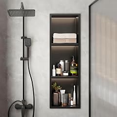 Stainless Steel Shower Niche - Waterproof Recessed Storage Caddy No Tile Needed Bathroom Wall Organizer Shelves Ideal for