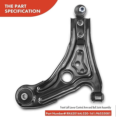 Miniatura 3 de A-Premium Brazo de control inferior delantero izquierdo, con rótula y buje, compatible con Chevrolet Aveo 04-11, Aveo5 06-11, Pontiac G3 09-10, Wave