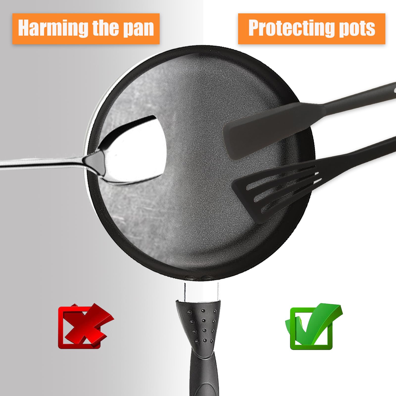 2 Spatole In Silicone Per Cucina - Antiaderenti, Resistenti Al Calore Fino A 270°C, Design Pratico - Foto 3