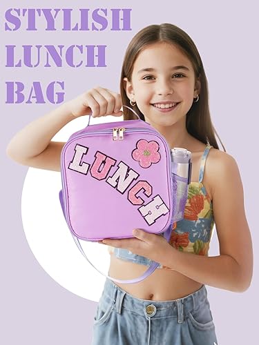 Miniatura 7 de Alphatool Lonchera térmica para niños con correa ajustable, reutilizable, fácil de limpiar, lonchera para niñas, para niños, para la escuela,