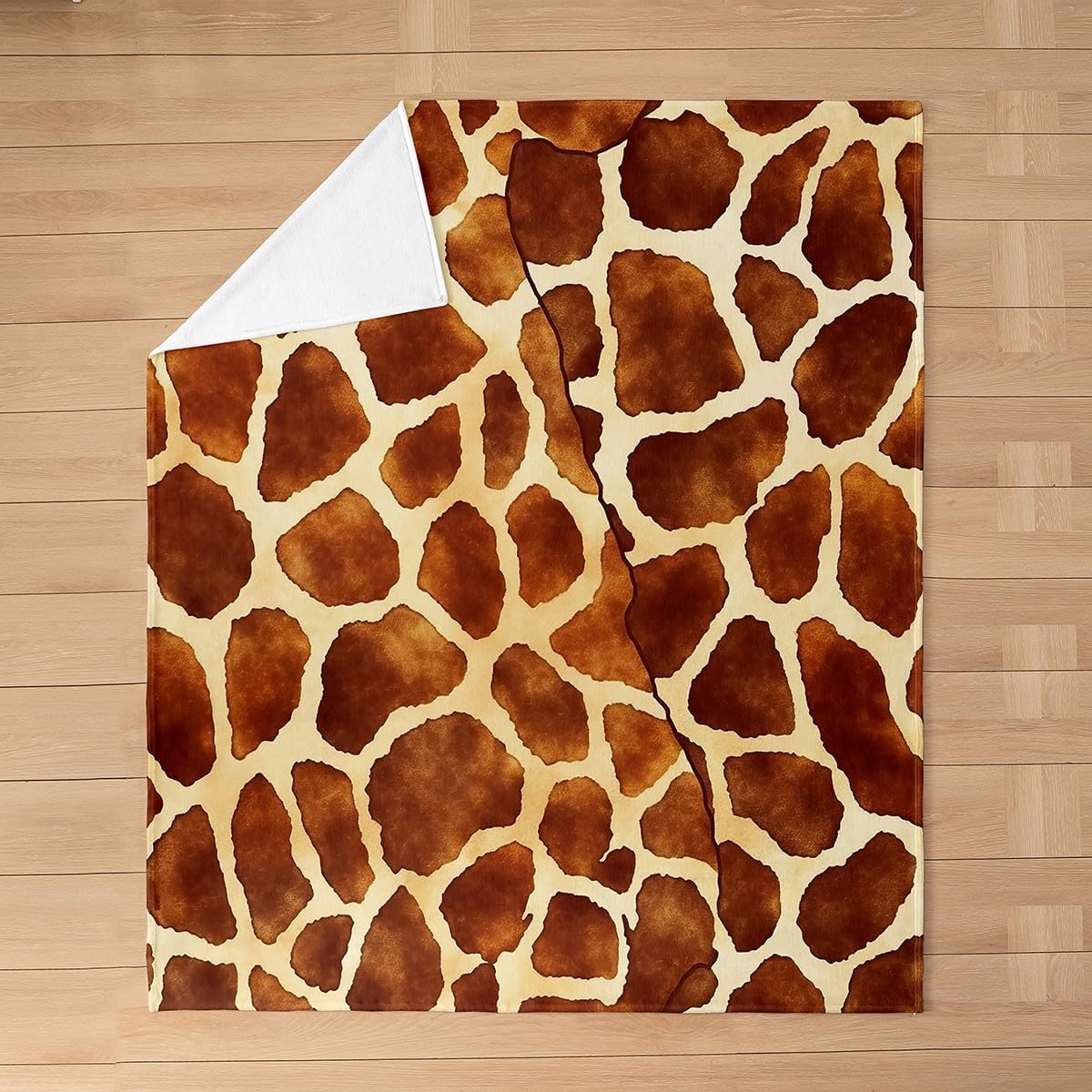 Feelyou Giraffe Print Flannel Fleece Throw Blanket Twin 60"x80" Kids Giraffe Fur Texture Pattern All Season Bed Blanket for Sofa Couch Zoo Farmhouse Fuzzy Blanket Plush Blanket （No Real Fur）