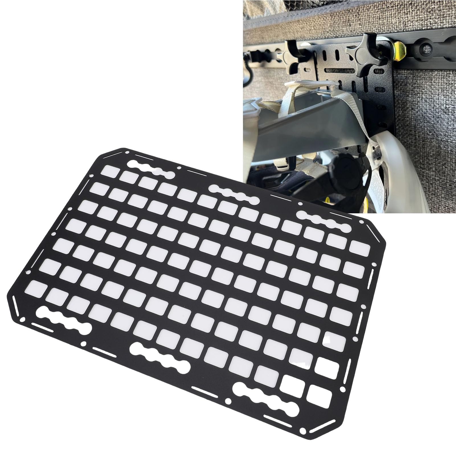 Cocoarm Pannello Pianale per Camion, Struttura in Alluminio, Versatile Portaoggetti Laterale, Facile Installazione per Auto, SUV, Camion, 381 X 540 X 2 Mm