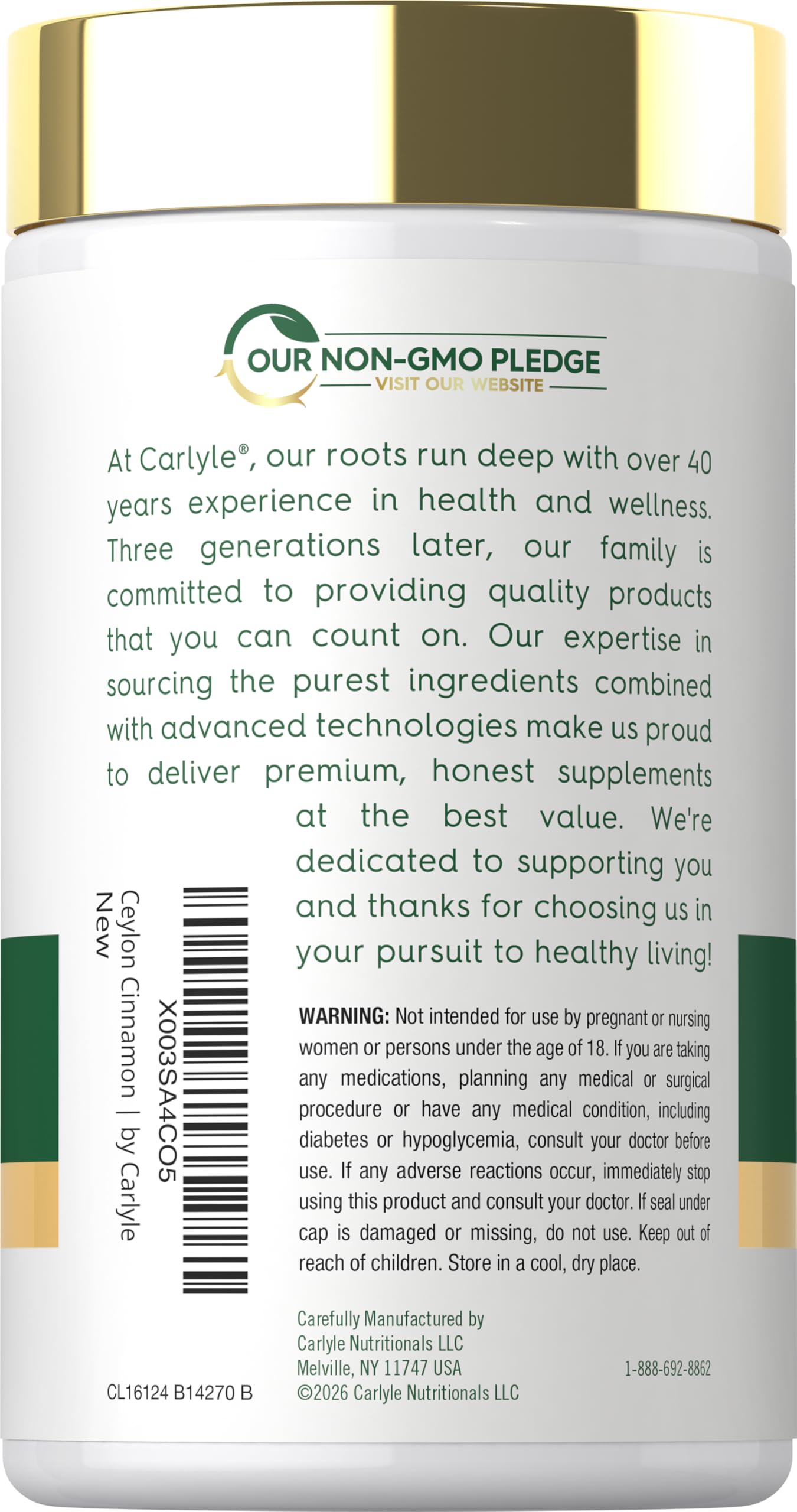 Carlyle Ceylon Cinnamon Capsules | 120 Count — Amazon image 3