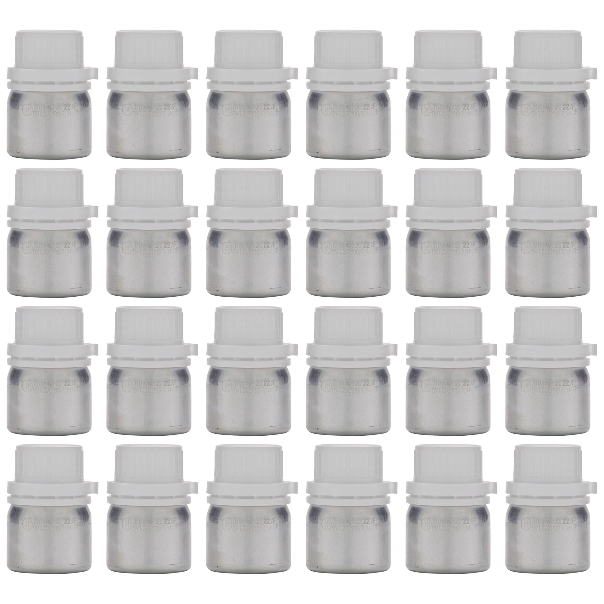 Zestaw butelek aluminiowych 50 ml, 24 sztuki, z nakrętką, do cieczy światłoczułych