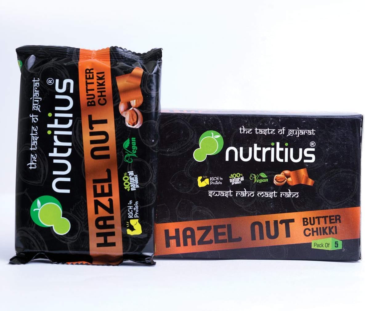 Nutritius Hazelnut Butter & Sukha MEWA Chikkis, 125 Grams (Pack of 3) - Starter Pack