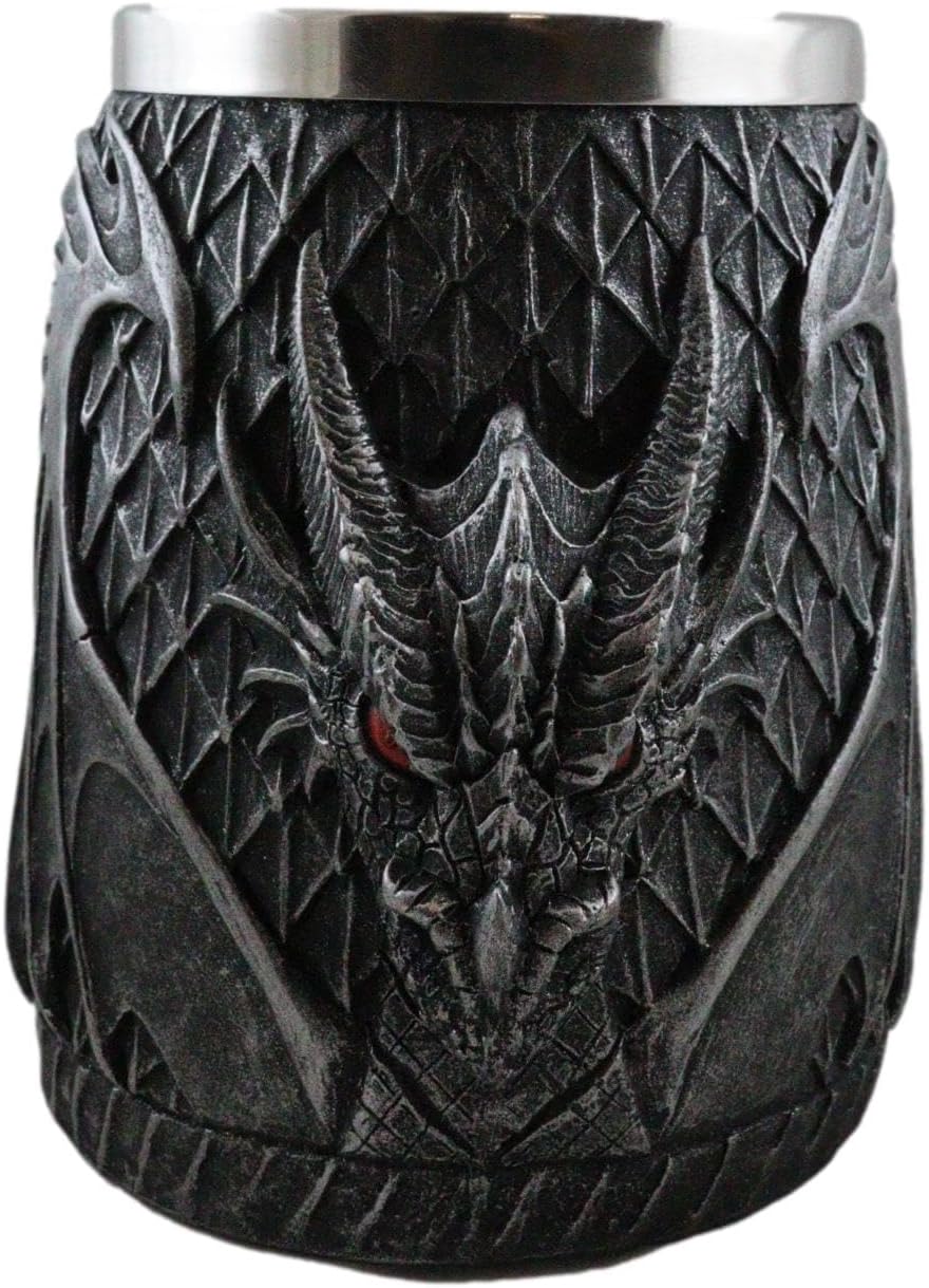 Ebros Winged Dragon Eye Of Drogon 16oz Drinking Coffee Mug Tankard Resin Cup With Stainless Steel Liner Medieval Dungeons And Dragons Alchemy Dark Arts Magic