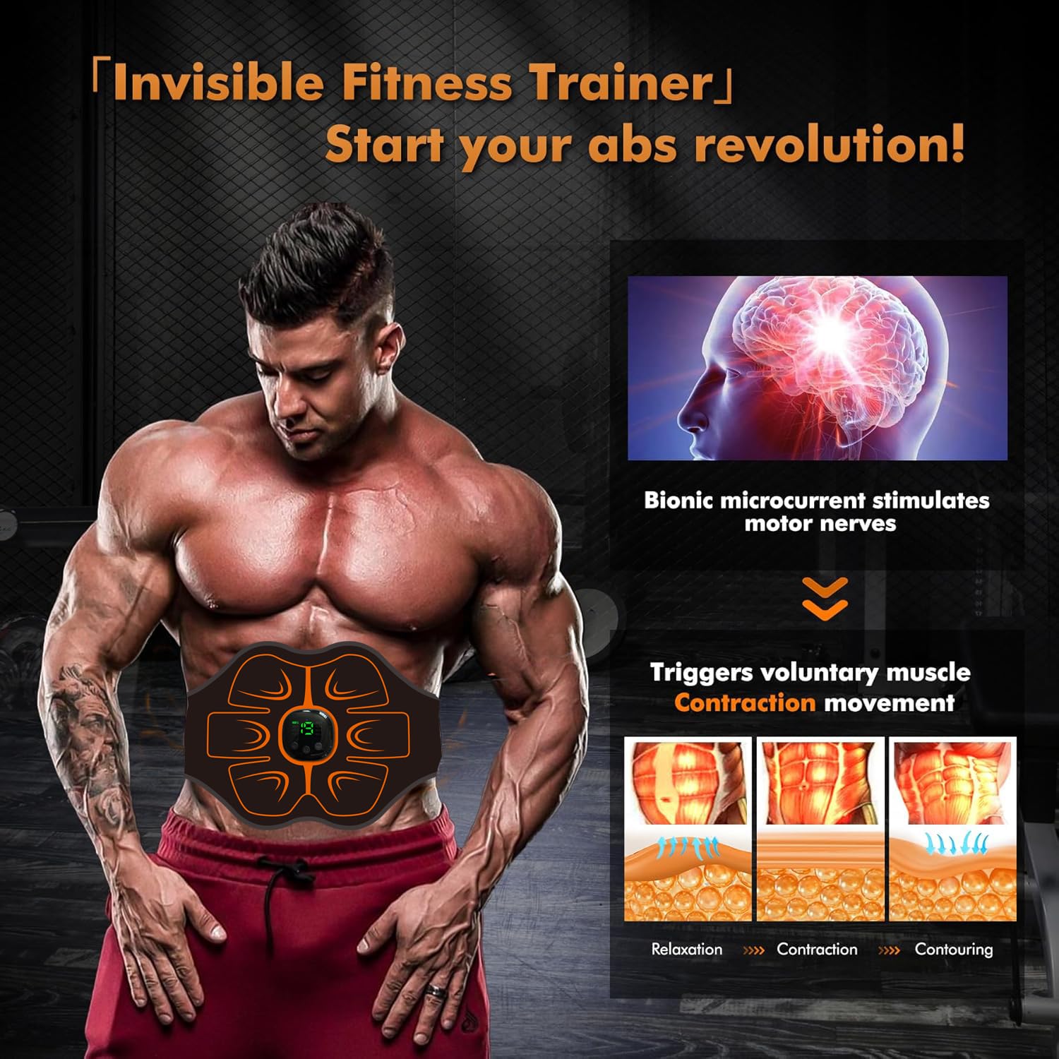 EMS Bauchmuskeltrainer,Bauchmuskeltrainer Elektrisch mit 12Modi 20 Intensitäten,EMS Trainingsgerät für Bauchmuskel Muskelaufbau,Zero Hard Homeful Übung