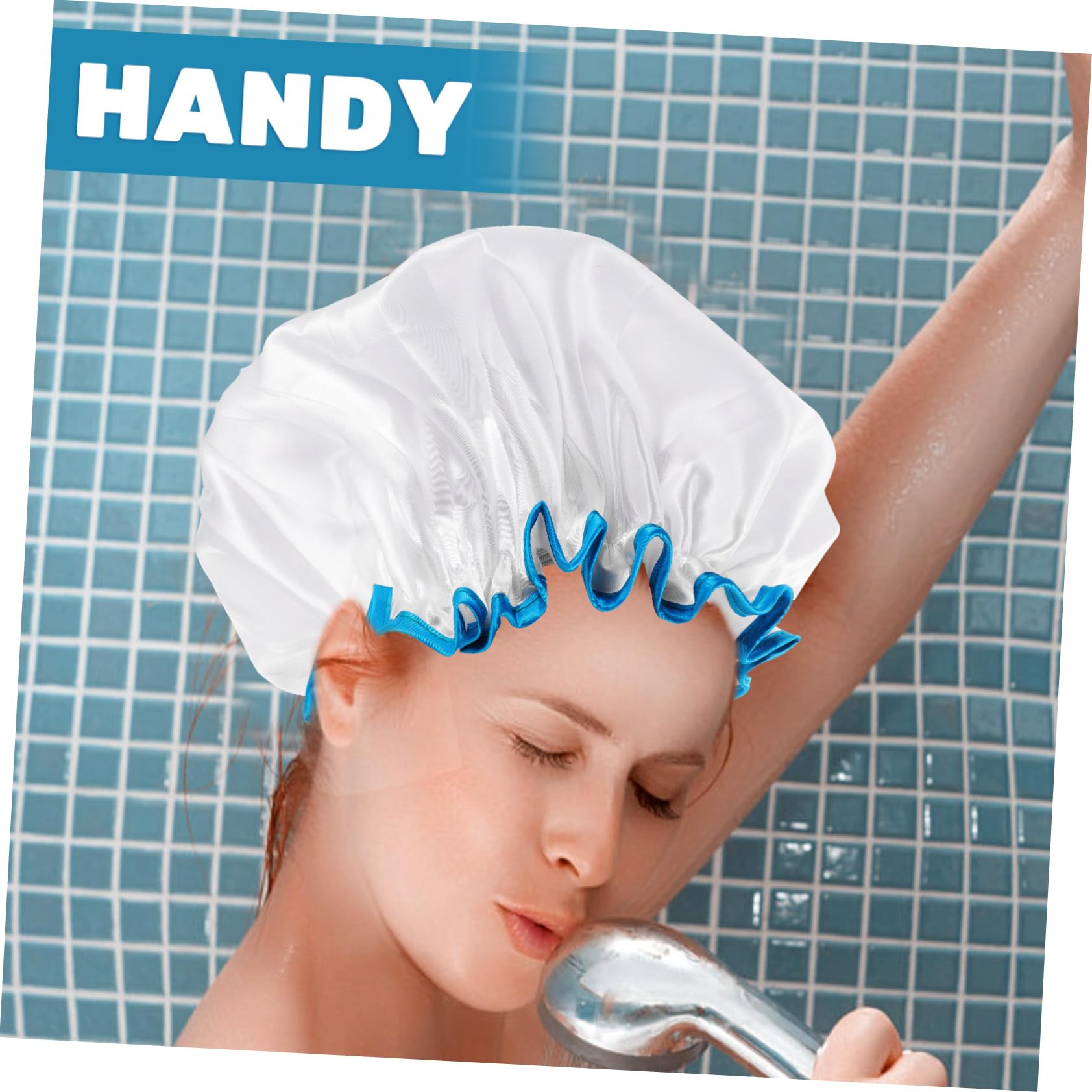 Healeved 8stücke Wiederverwendbare Duschhaube Wasserdichte Elastische Badekappen Für Damen Und Für Make-up Und Lagige Satin-badekappen