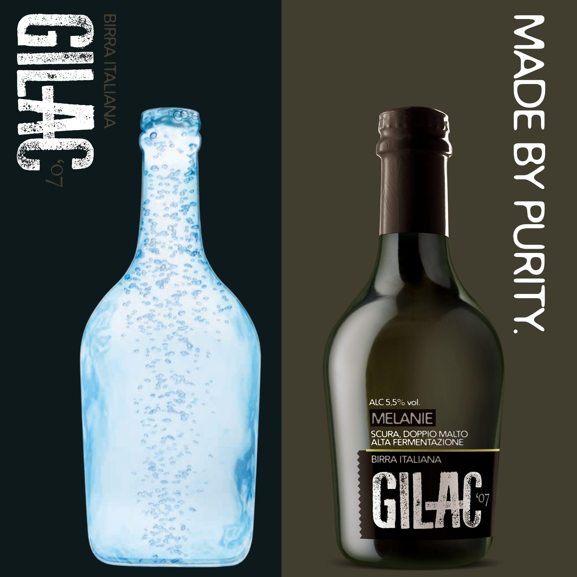 GILAC MELANIE OATMEALSTOUT Birra artigianale Doppio Malto 6 Bottiglie da 75cl, Birra Scura Italiana Non Filtrata e Non Pastorizzata, Birre Artigianali Confezioni Regalo - Gradazione Alcolica 5,5% Vol