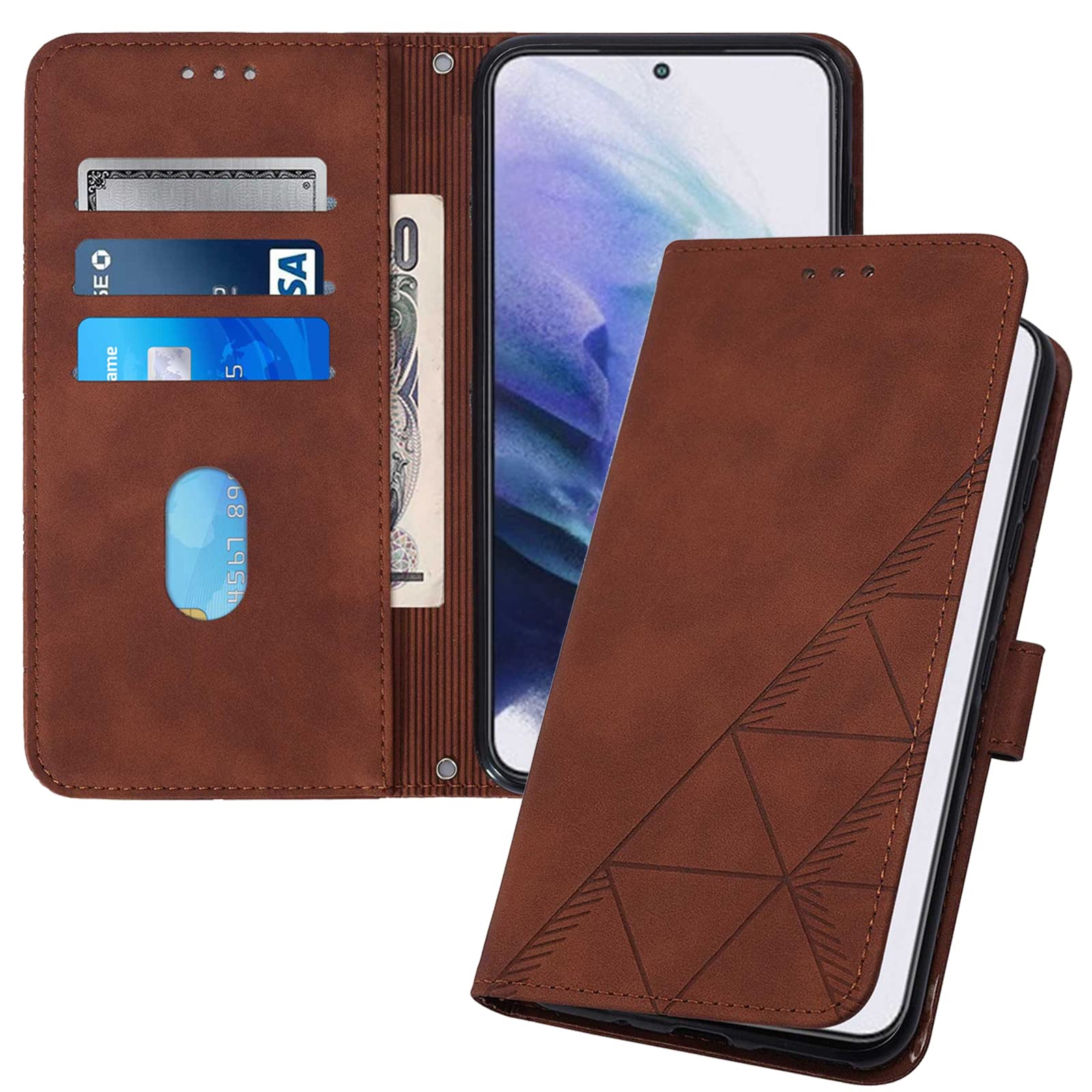 GYHOYA Case for Samsung Galaxy A11 Wallet Case with Card Holder Leather with Kickstand Phone Case Durable Magnetic Closure Shockproof Protective Cover for Samsung Galaxy A11 Brown YBS