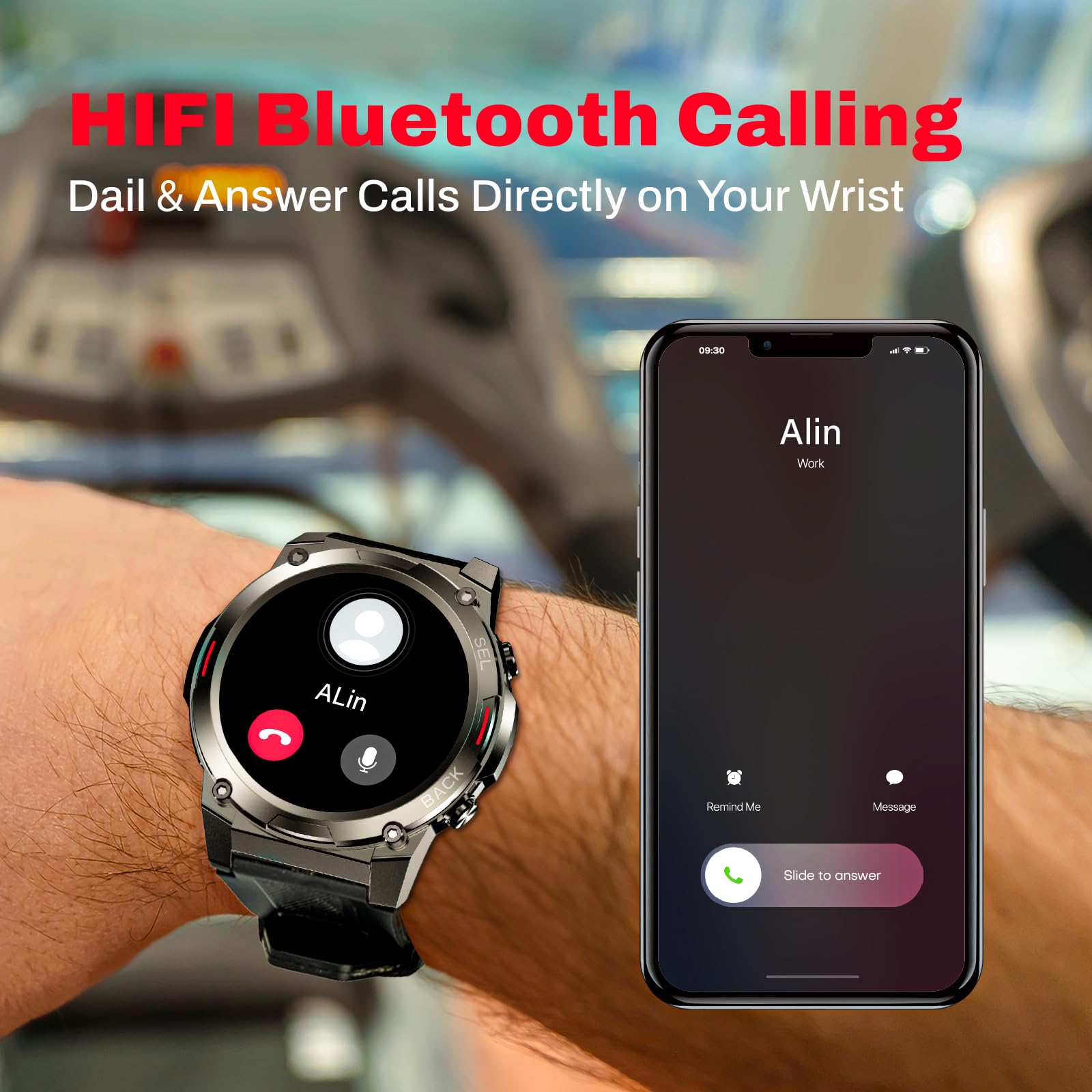 Smart Watch,1.43" AMOLED Display,70+ Days Battery Life,100+ Sports Modes Rugged Military Smartwatch for Android iPhone(Call Receive/Dial),100M Waterproof Fitness Tracker Heart Rate Monitor