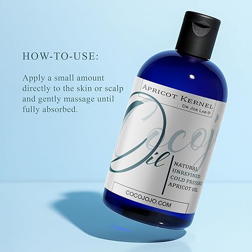 Miniatura 4 de Aceite de almendra de albaricoque - Hidratante natural puro prensado en frío para el cabello y la piel (8 onzas)