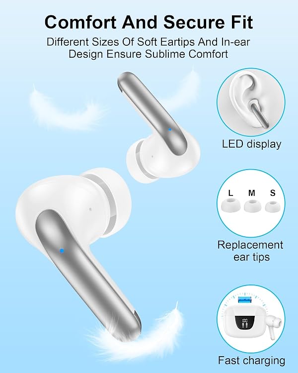 iPhone 17e Wireless Ear Buds Bluetooth Headphones for Apple iPhone 17 Plus/17 Pro/17 Pro Max/16e/16/16 Plus/16 Pro/16 Pro Max/15/15 Pro, Earbuds Samsung Galaxy S26 Oneplus Pixel 10 Earphones by AILKIN - Used condition - Image 5