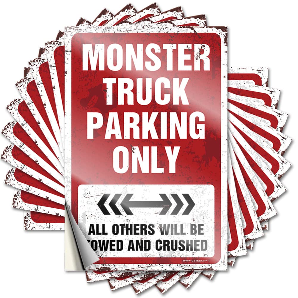 Western Half Decals - Monster Truck Parking Only Removable Decal Garage Easy Peel for Dart(6X9CM)