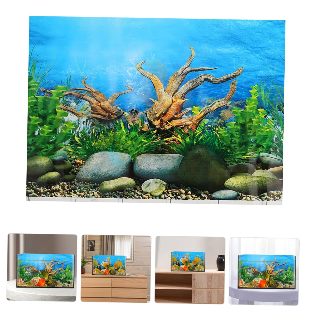 Toyvian 4 Pezzi Sfondo del Serbatoio del Pesce pianta Lo Sfondo dell'acquario Si aggrappa Acquatico impostore sfondi di Decorazioni per acquari Decorazione del Serbatoio del Pesce Vinile