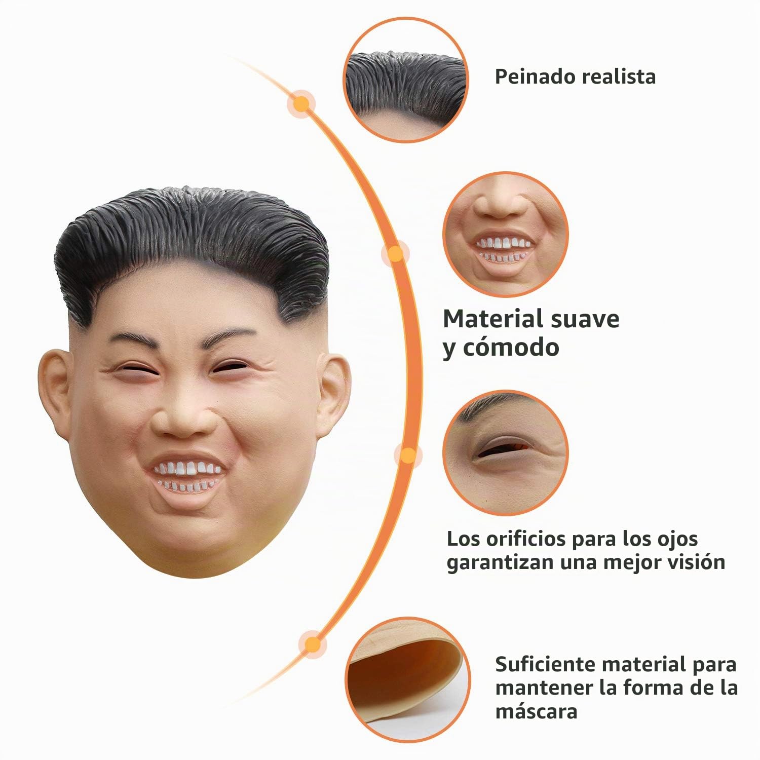 PartyCostume Máscara de Cabeza Humana de Fiesta de Traje Lujo de Halloween de Kim Jong - un
