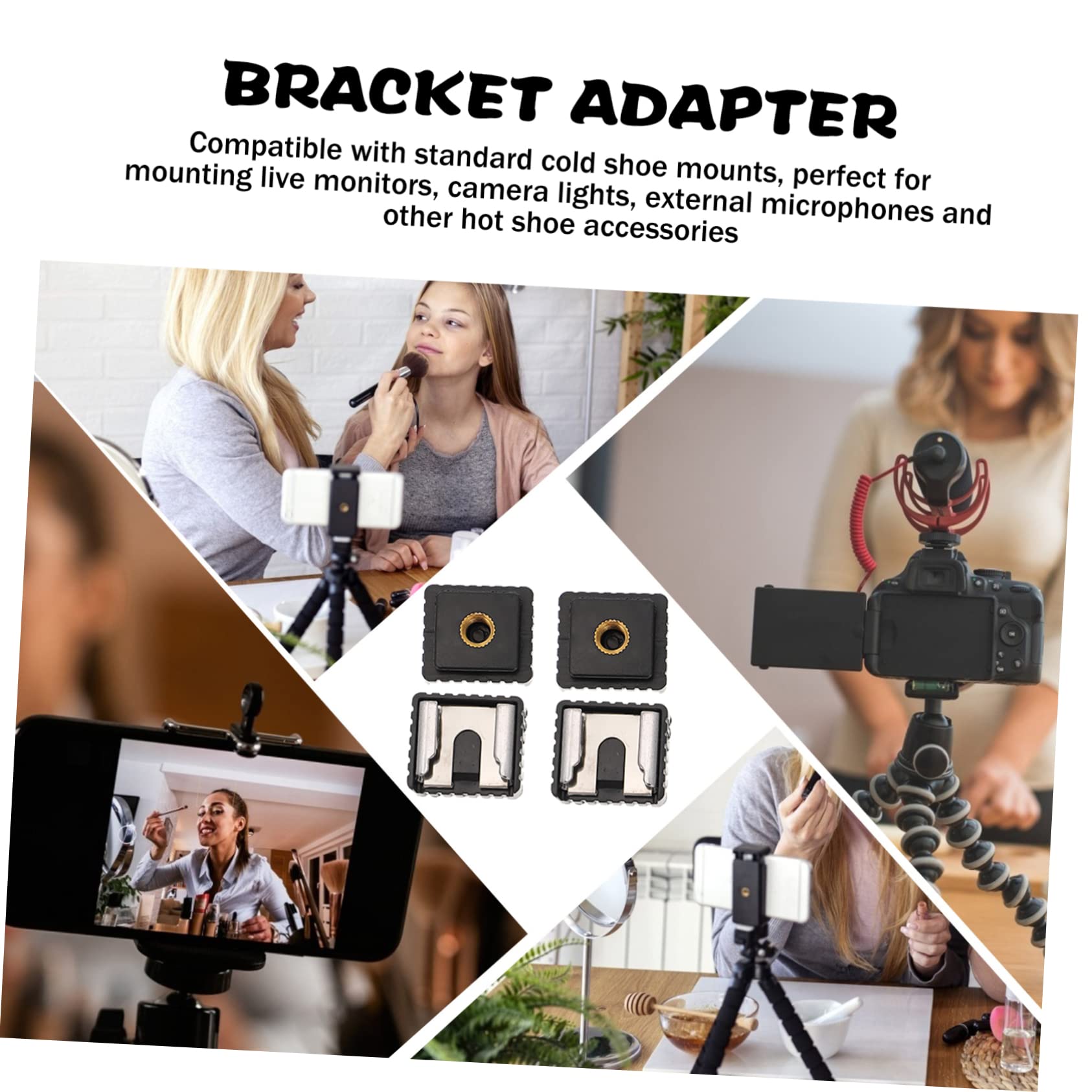 SEWACC Flash Mount Tripod Adapter Hot Shoe Mount Inch Thread Abs Iron Material and Practical