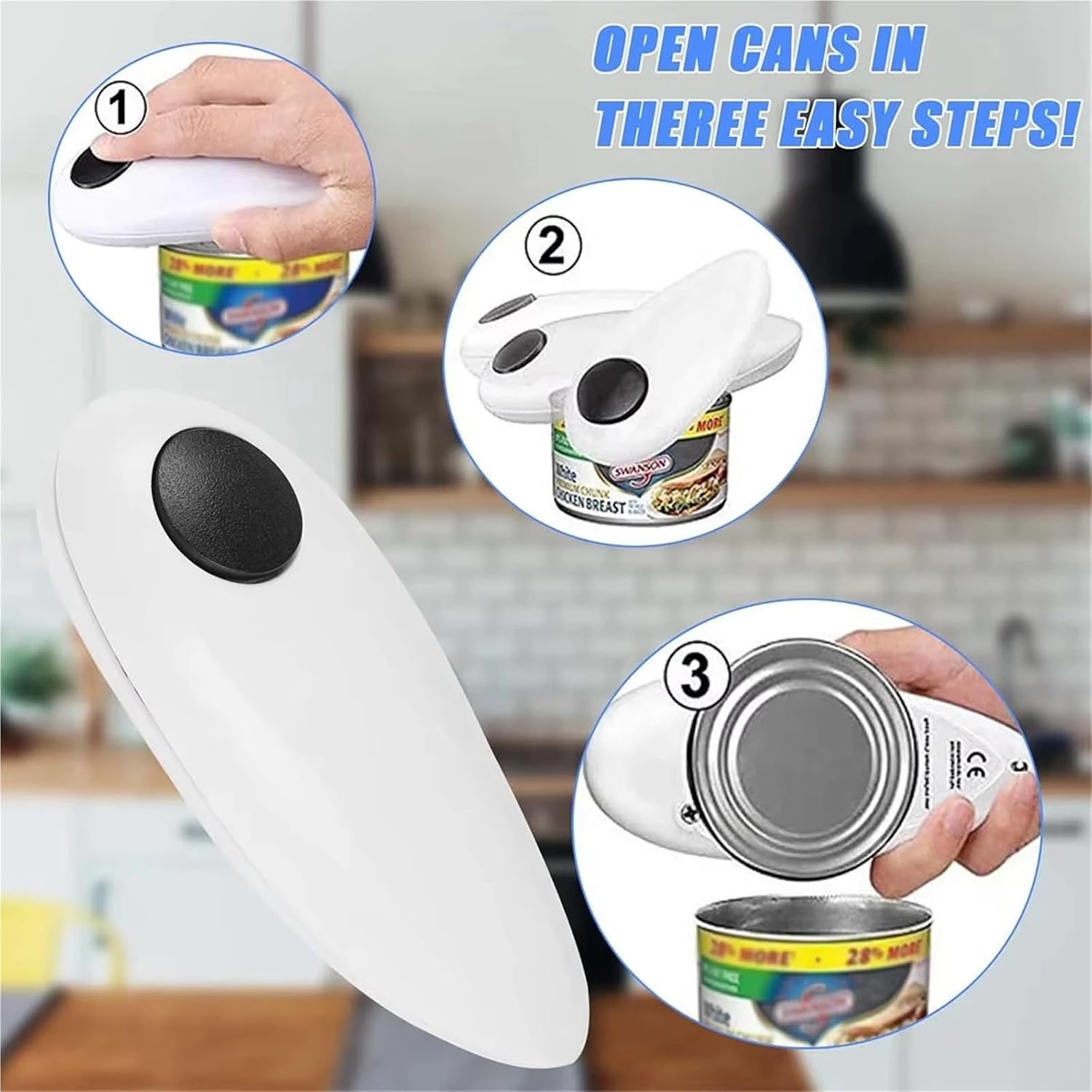 Electric Can Opener Automatic Jar Bottle Opener Hands-Free Easy Pull Tab Can Opener Perfect For Kitchen Aid and Outdoor Camping