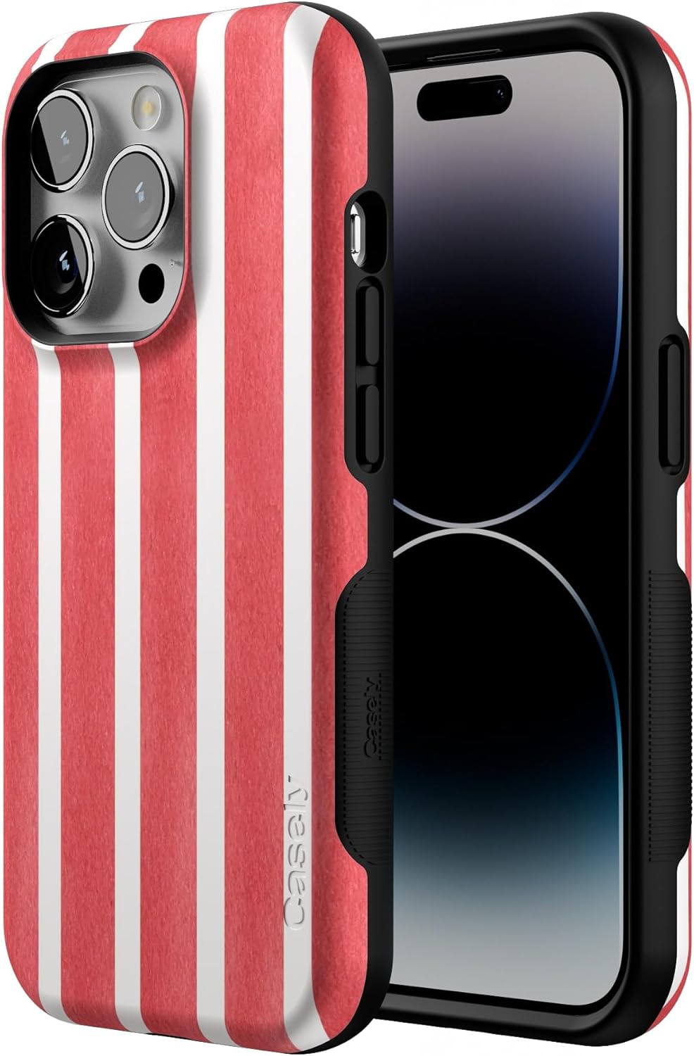 Casely iPhone 14 Pro Case | East Coast Summer | Red Stripes | Bold Protective Design | Compatible with MagSafe