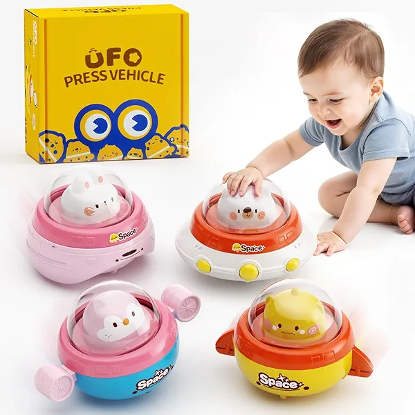 Dimoarch Press and Go Toy Cars for Toddlers 1-3 Push Go Animal Baby Racing Cars Friction Powered Car Toys for Toddler Age 0-1-2 Birthday Gifts for 1 Year Old Boy Girl