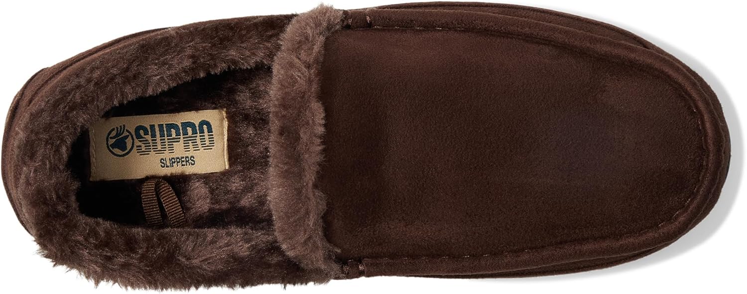 Deer Stags Men’s Spun SUPRO Comfort Moccasin Slipper - Chocolate - 9 Medium - Image 5